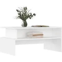 vidaXL Table basse blanche 90x55x42,5 cm Bois composite