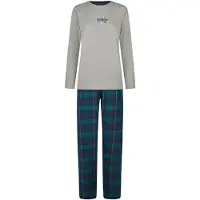 Happy Shorts Pyjama 'Christmas' bleu foncé / gris chiné / vert