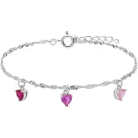 Lucardi Bracelet 'Lieblich' violet / rose / argent