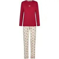 Happy Shorts Pyjama 'Christmas' beige / bordeaux / blanc cassé