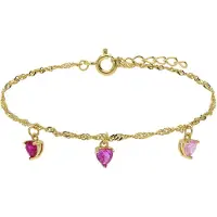 Lucardi Bracelet 'Lieblich' or / violet / rose