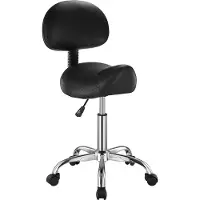 Vevor Tabouret de selle avec support dorsal et roulettes