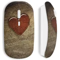 MANIACASE Souris sans Fil - - Rouge - Clé USB Wi-Fi - Compatible Mac et PC - Design Coeur