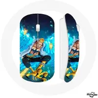 MANIACASE Souris Sans Fil - Marco - One Piece - Compatible Mac et PC - Clé USB incluse - Couleur Bleu
