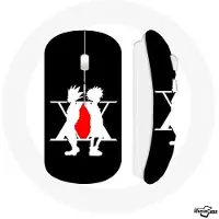 MANIACASE Souris Sans Fil - Hunter x Hunter - Noir - Compatible Mac et PC - USB Wifi - Manga Logo