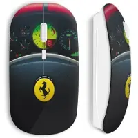 MANIACASE Souris sans fil - Ferrari - Volant voiture - USB wifi - Compatible Mac et PC - Noir