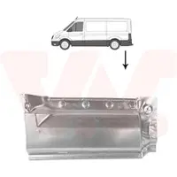 VAN WEZEL : tôle de réparation pour paroi latérale des fourgons VW Crafter (SY, SX), des camping-cars GRAND CALIFORNIA (SCB, SCC), des minibus CRAFTER (SY) et des fourgons MAN TGE (UY)