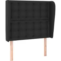 vidaXL Tête de lit avec oreilles Noir 93x23x118/128 cm Similicuir