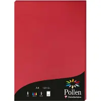 Pollen Clairefontaine Pollen - Rouge intense - A4 (210 x 297 mm) - 120 g/m² - 50 feuille(s) papier teinté