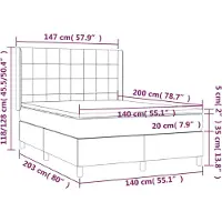 vidaXL Lit boxspring avec matelas rose 140x200 cm velours