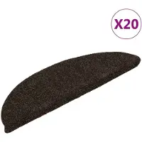 vidaXL Tapis d'escalier autocollant 20 pcs marron foncé 56x17x3 cm