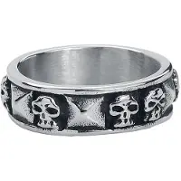 EtNox hard and heavy Bague de - Crânes & Rivets - pour Homme - couleur argent - Taille M