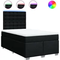 vidaXL Lit boxspring avec matelas noir 120x200 cm Tissu