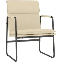 vidaXL Chaise longue Crème 55x64x80 cm Tissu
