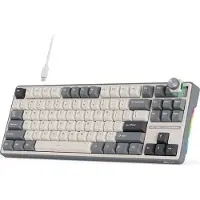 Royal Kludge Clavier de jeu R87Pro, demi-gris, avec switches "Creamy"