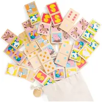 Woet Jeu Domino - Animaux, +3 ans, Nouveau Classique