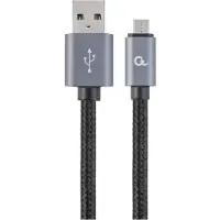 Cablexpert Kabel USB A Male/Micro B Male 2.0, 1,8m, opletený, černý, blister