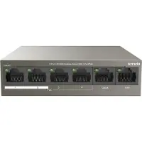 Tenda Commutateur de bureau TEF1106P-4-63W avec 6 ports 10/100 Mbps, 4 ports PoE, protection contre la foudre 6 kV