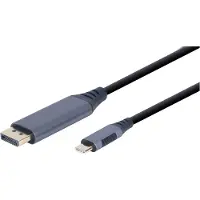 Gembird CC-USB3C-DPF-01-6 adaptateur de câble vidéo 1,8 m USB Type-C DisplayPort Noir, Gris