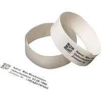 Brother - Fermeture adhésive - blanc - 25 x 279 mm 200 pcs (1 rouleau(x) x 200) bracelets pour adulte - pour TD-2130N, TD-2130NHC, TD-2130NSA (LWEAB279PWG)