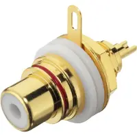 Monacor Prise RCA encastrable 2 pcs. (r/s), Connecteur audio, Rouge, Noir
