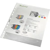 Leitz Pochette perforée 4790 , format A4, ouverture sur le dessus, 100 p., nervuré, transparent, 0,10 mm