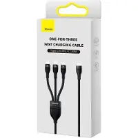 Baseus Câble de recharge et de transfert de données Flash Series II 3-en-1, USB-C - USB Type-C/Lightning/Micro-USB, 100 W, 1,5 m, noir