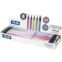 Milan Boîte D´affichage 24 Crayons à Graphite Hb Avec Gomme Série Sunset