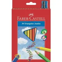 Faber-Castell Crayons de couleur triangulaires Jumbo, étui de 30 pièces (30x)