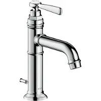Hansgrohe Robinet à levier unique AXOR Montreux pour lavabo, modèle 100, avec levier et système de bonde à coulisse, finition chrome