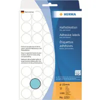 Herma - Papier - auto-adhésif permanent - bleu - diamètre 19 mm 1280 étiquette(s) (32 feuille(s) x 40) étiquettes rondes