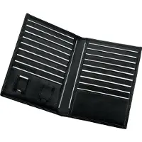 Juscha Étui pour cartes de visite/cartes de crédit, cuir, noir avec 18 compartiments pour cartes de