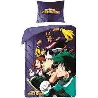 Tinisu Literie en coton 140x200 My Hero Academia + taie d'oreiller en coton 70x90 5405BL Halantex