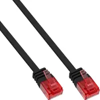 InLine - Cordon de raccordement - RJ-45 (M) pour RJ-45 (M) - 1 m - UTP - CAT 6 - plat - noir