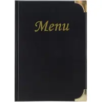 Securiton Protège Menu Noir Basique, Format A5, 10 Pages