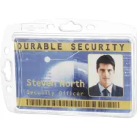 Durable Porte-étiquette HARTBOX, pour 1 carte au format vertical/transversal, prédécoupé au pouce, pattes de fixation, L 101 x H 71 mm, polystyrène, transparent, 10 pièces