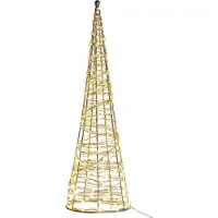 Beliani Outdoor Lumières de Noël LED Sapin argenté Fer 57 cm avec alimentation électrique Décoration de Noël pour l'intérieur et l'extérieur