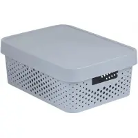 Keter Boîte de rangement ajourée Infinity 11l gris - Design scandinave