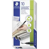 Staedtler Marqueur feutre universel Lumocolor , M, résistant à l’eau, noir, 10 p.