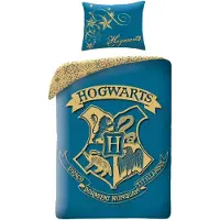 MCU Harry Potter Hogwarts Sengetøj 2i1 Design 3 - 100 Procent Bomuld (140 x 200 cm, 70 x 90 cm)
