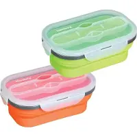 Klausberg Boîte à déjeuner KB-7022 avec cuillère et fourchette, Lunch box, Transparent