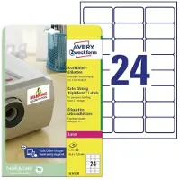 Avery Étiquettes avec colle forte pour imprimante laser, 63,5 x 33,9 mm,