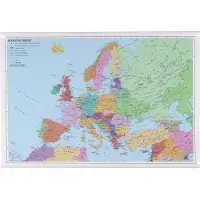 Naga Plakat europakort lamineret 970x670mm