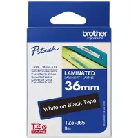 Brother Ruban TZe-365 blanc sur noir (36 mm)