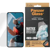 PanzerGlass Protection d'écran Matrix Recycled Ultra-Wide Fit Anti-bactérienne avec applicateur pour Samsung Galaxy S24