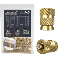 Ruthex Inserts filetés M5 RX-M5x9.5 - 50 pièces