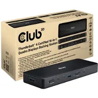 Club 3D Club3d CLUB3D CSV-1583 station d'accueil pour ordinateur portable/réplicateur de ports Thunderbolt 4 câblé Noir