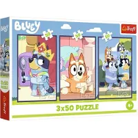 Trefl PUZZLE 3x50 Famille Bluey 34890