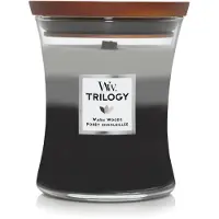 Woodwick Bougie à parfum Trilogy Incendies, séquoia, gousse de girofle de sandale 609 g