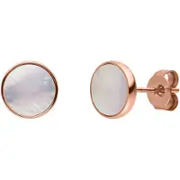 Purelei Boucles d'oreilles 'White Gloss' or rose / blanc perle